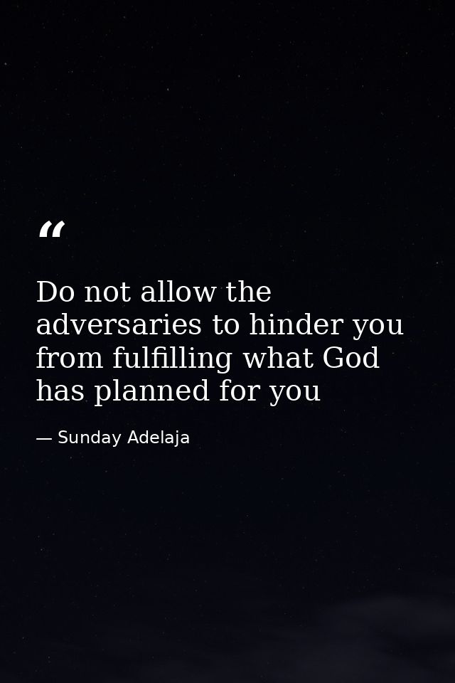 Do not allow the adversaries to hinder you from fulfilling what God has planned for you — Sunday Adelaja