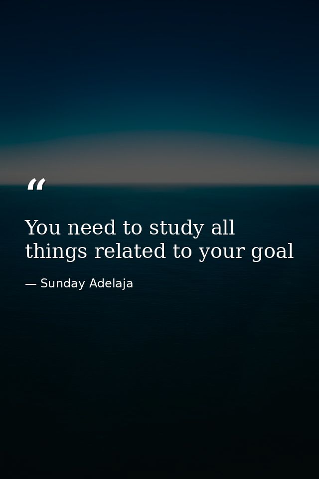 You need to study all things related to your goal — Sunday Adelaja