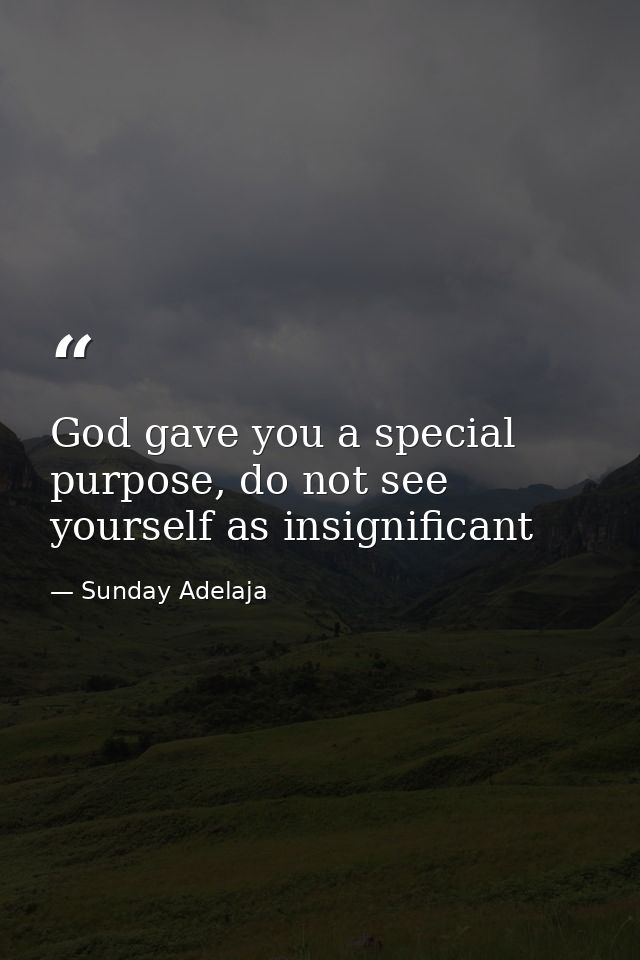 God gave you a special purpose, do not see yourself as insignificant — Sunday Adelaja