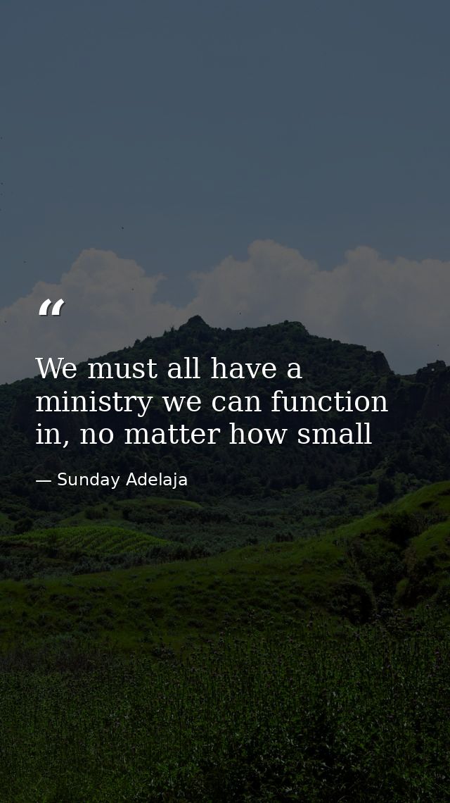 We must all have a ministry we can function in, no matter how small — Sunday Adelaja
