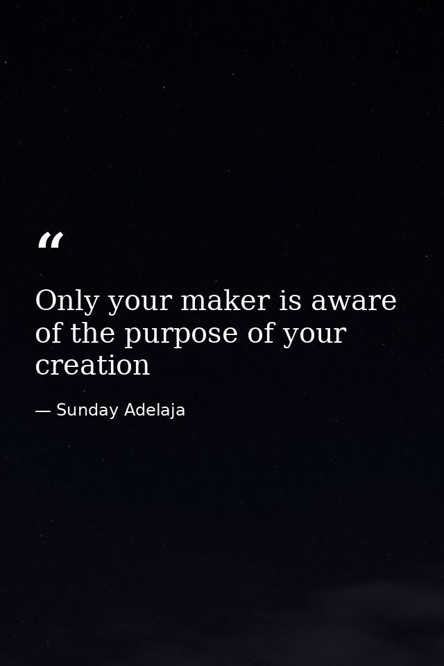 Only your maker is aware of the purpose of your creation — Sunday Adelaja