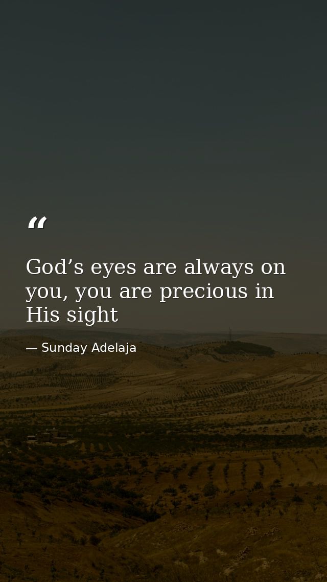 God’s eyes are always on you, you are precious in His sight — Sunday Adelaja
