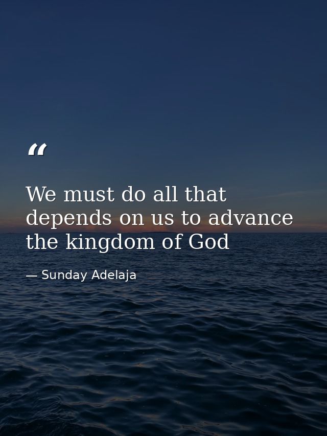We must do all that depends on us to advance the kingdom of God — Sunday Adelaja