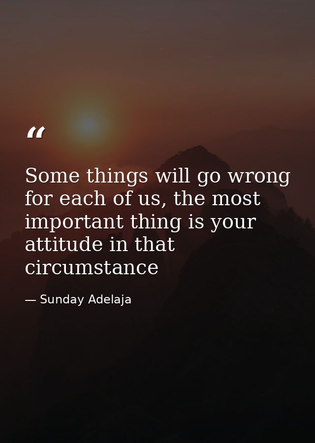 Some things will go wrong for each of us, the most important thing is your attitude in that circumstance — Sunday Adelaja