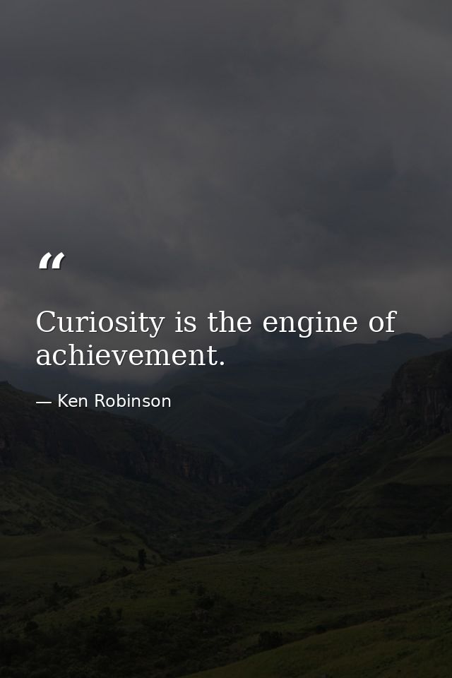 Curiosity is the engine of achievement. — Ken Robinson
