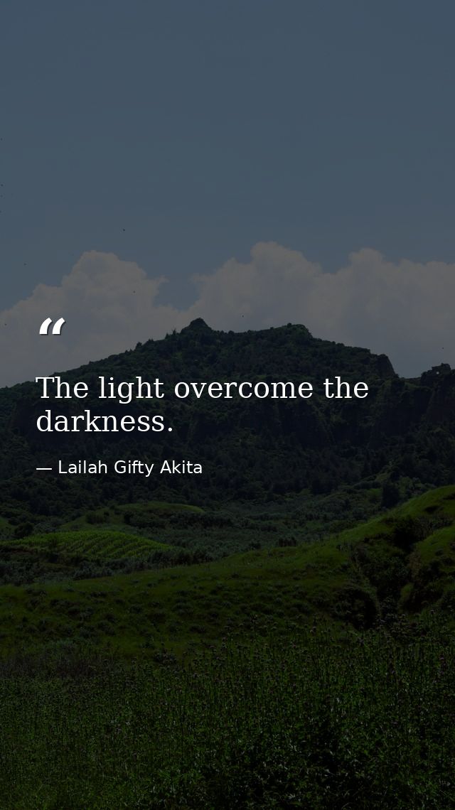The light overcome the darkness. — Lailah Gifty Akita