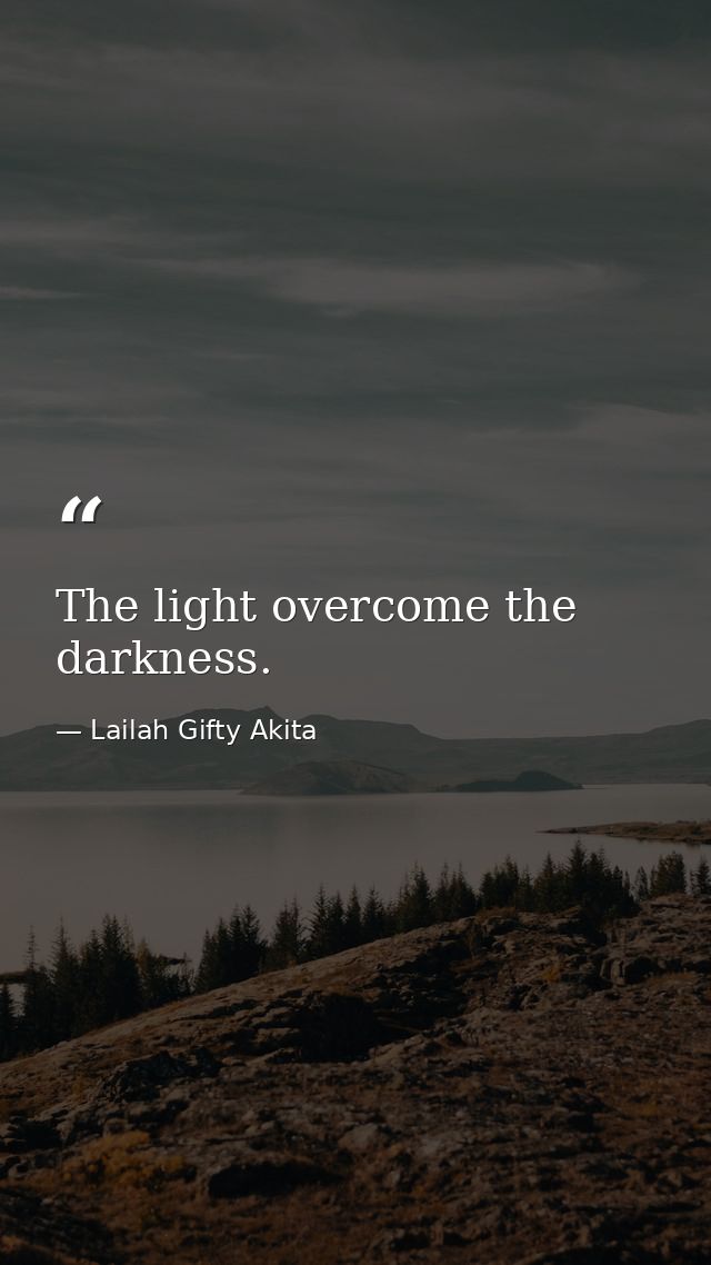 The light overcome the darkness. — Lailah Gifty Akita