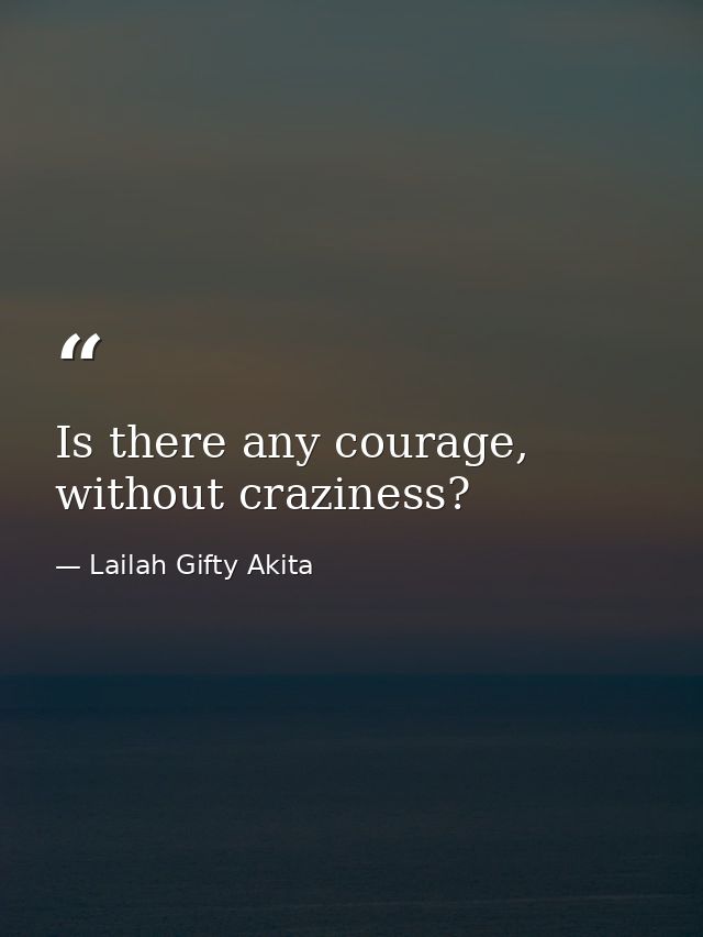 Is there any courage, without craziness? — Lailah Gifty Akita