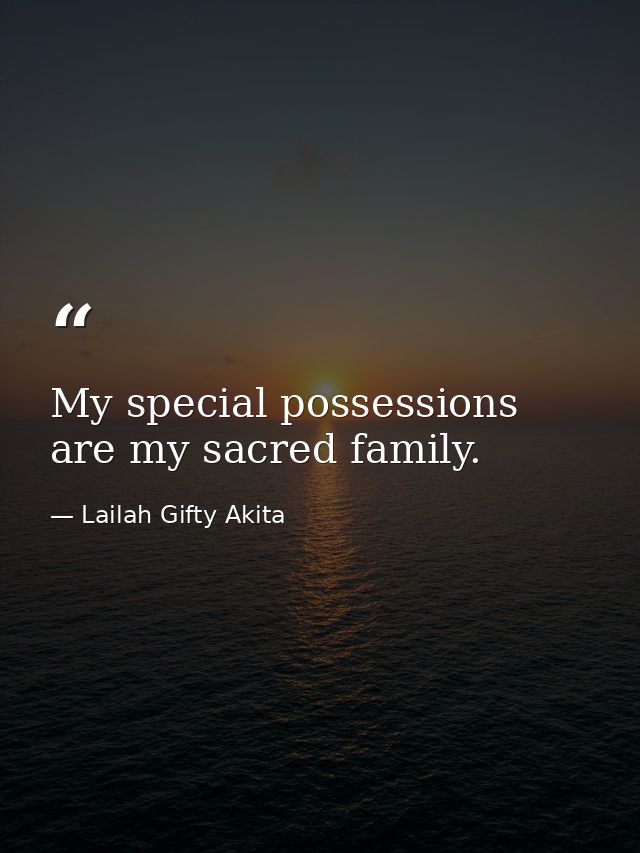 My special possessions are my sacred family. — Lailah Gifty Akita