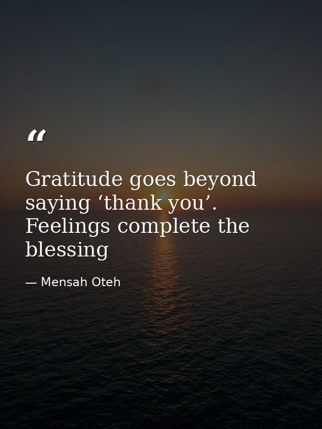 Gratitude goes beyond saying ‘thank you’. Feelings complete the blessing — Mensah Oteh