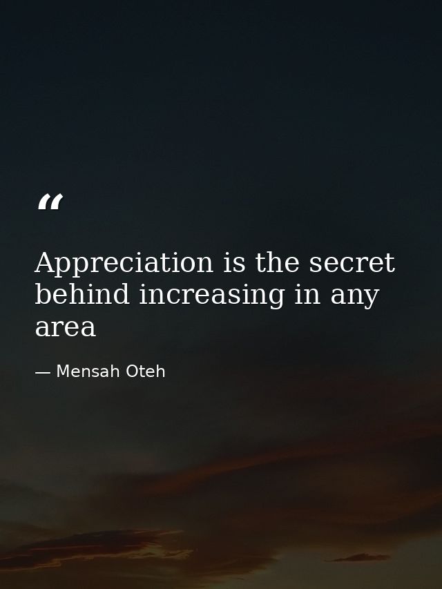 Appreciation is the secret behind increasing in any area — Mensah Oteh