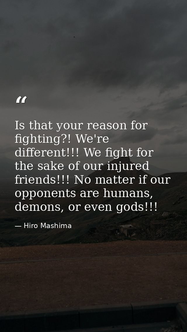 Is that your reason for fighting?! We're different!!! We fight for the sake of our injured friends!!! No matter if our o — Hiro Mashima