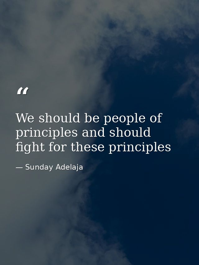 We should be people of principles and should fight for these principles — Sunday Adelaja