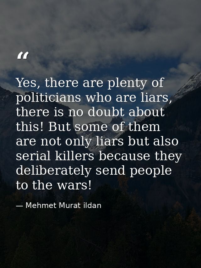 Yes, there are plenty of politicians who are liars, there is no doubt about this! But some of them are not only liars bu — Mehmet Murat ildan