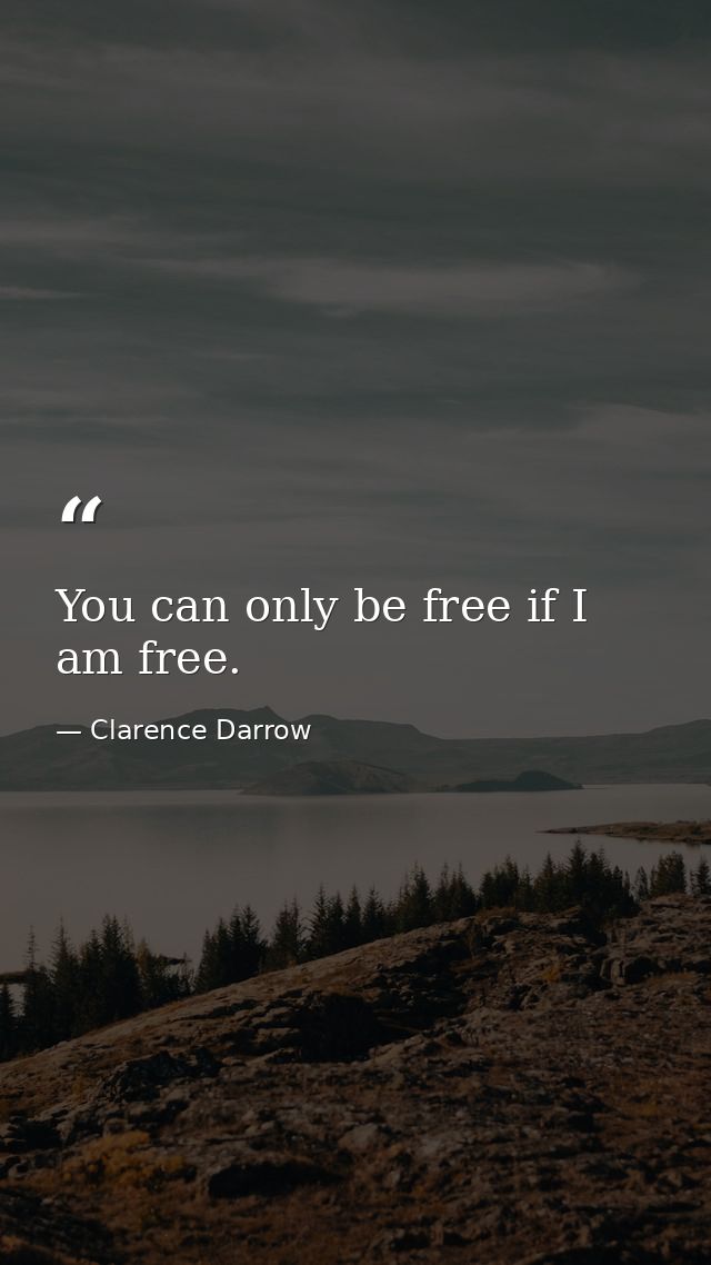 You can only be free if I am free. — Clarence Darrow