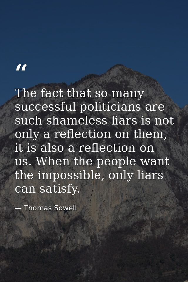 The fact that so many successful politicians are such shameless liars is not only a reflection on them, it is also a ref — Thomas Sowell