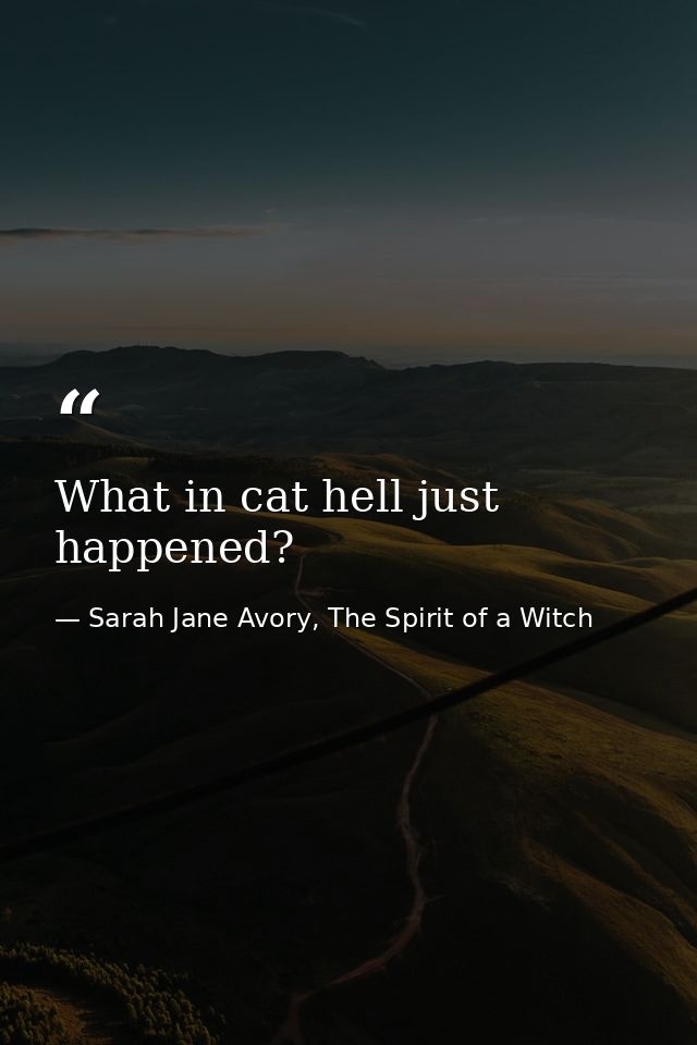 What in cat hell just happened? — Sarah Jane Avory, The Spirit of a Witch