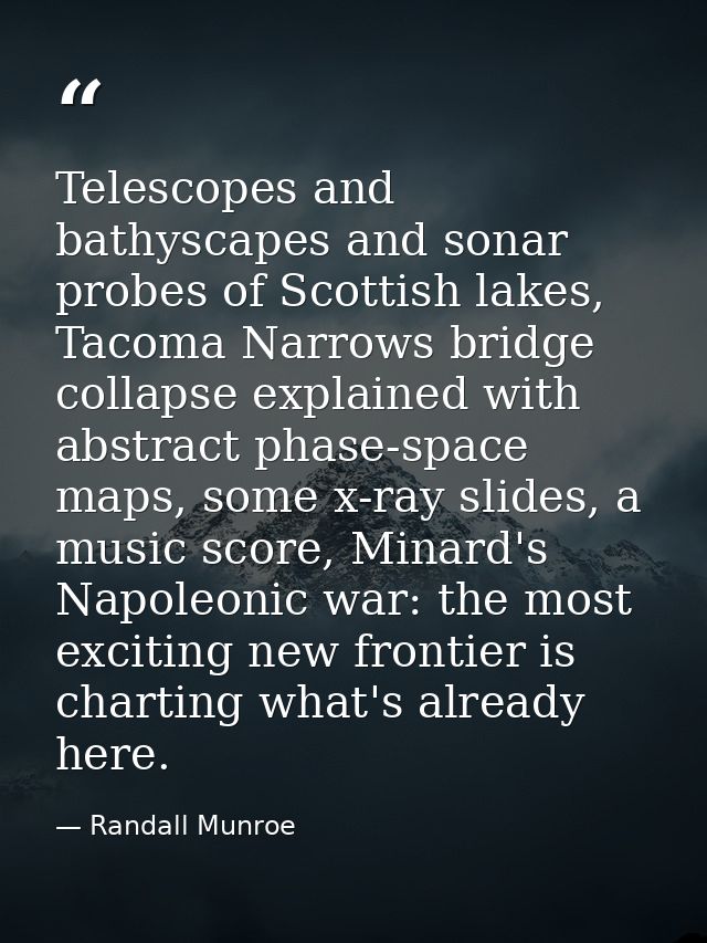 Telescopes and bathyscapes and sonar probes of Scottish lakes, Tacoma Narrows bridge collapse explained with abstract ph — Randall Munroe