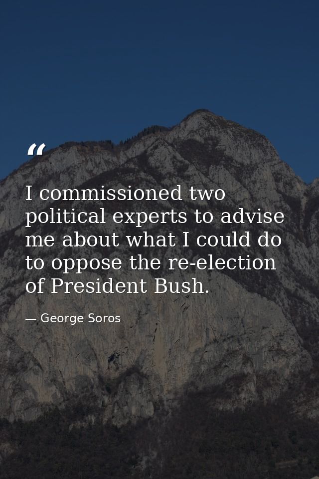 I commissioned two political experts to advise me about what I could do to oppose the re-election of President Bush. — George Soros