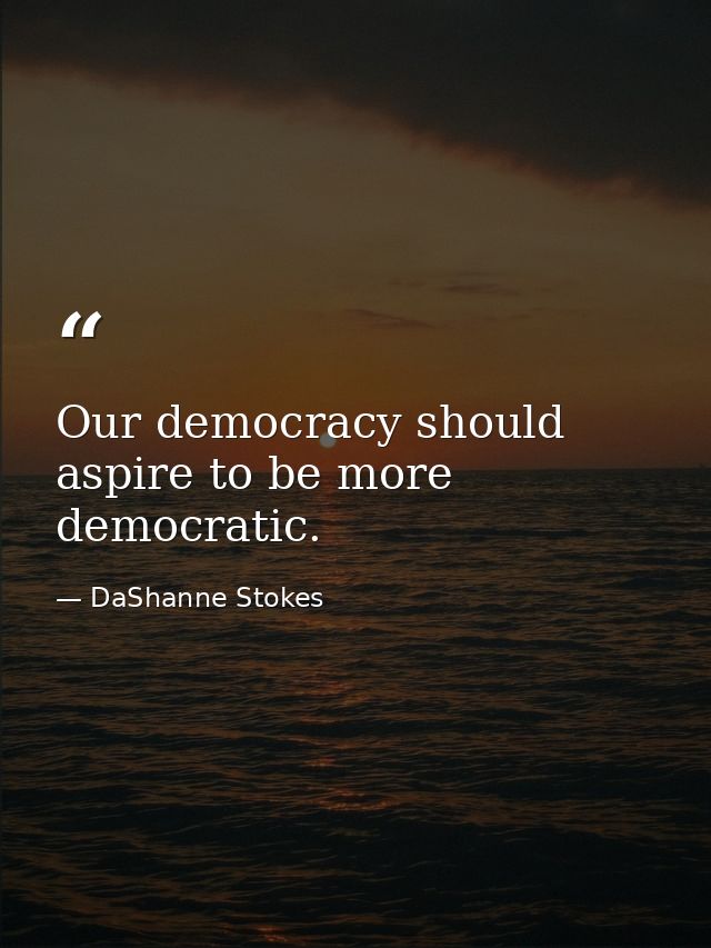 Our democracy should aspire to be more democratic. — DaShanne Stokes