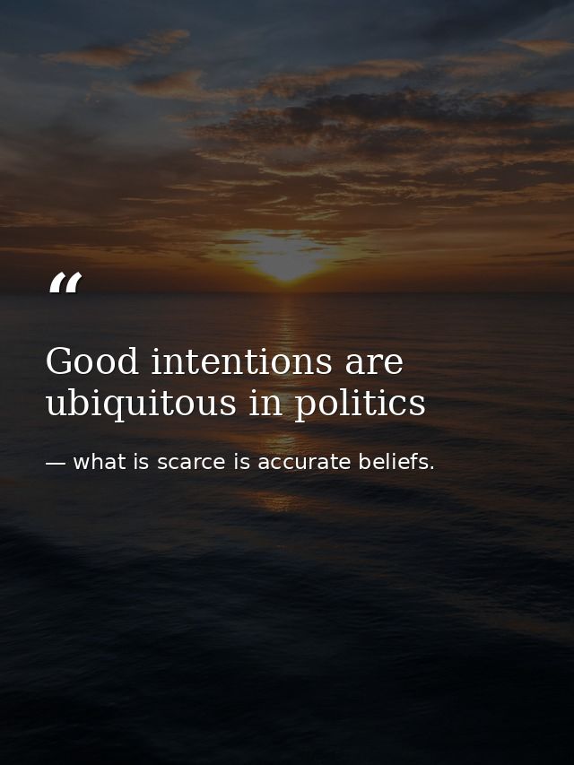 Good intentions are ubiquitous in politics — what is scarce is accurate beliefs.