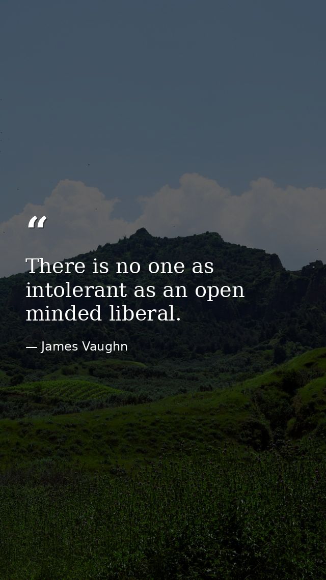 There is no one as intolerant as an open minded liberal. — James Vaughn