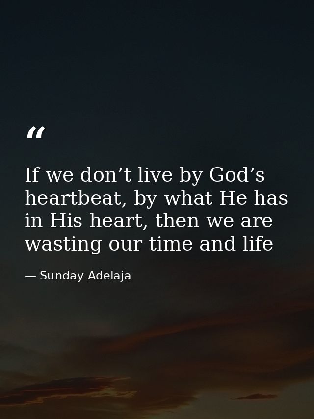 If we don’t live by God’s heartbeat, by what He has in His heart, then we are wasting our time and life — Sunday Adelaja