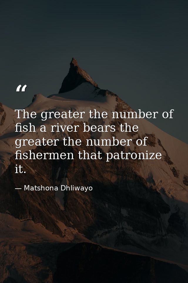 The greater the number of fish a river bears the greater the number of fishermen that patronize it. — Matshona Dhliwayo