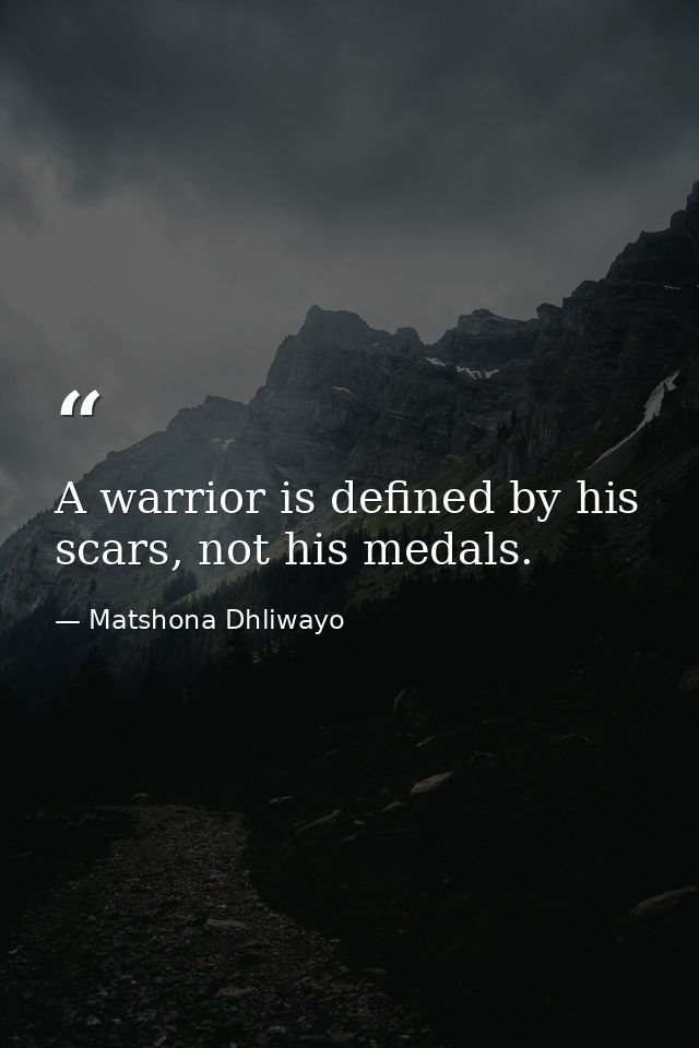 A warrior is defined by his scars, not his medals. — Matshona Dhliwayo