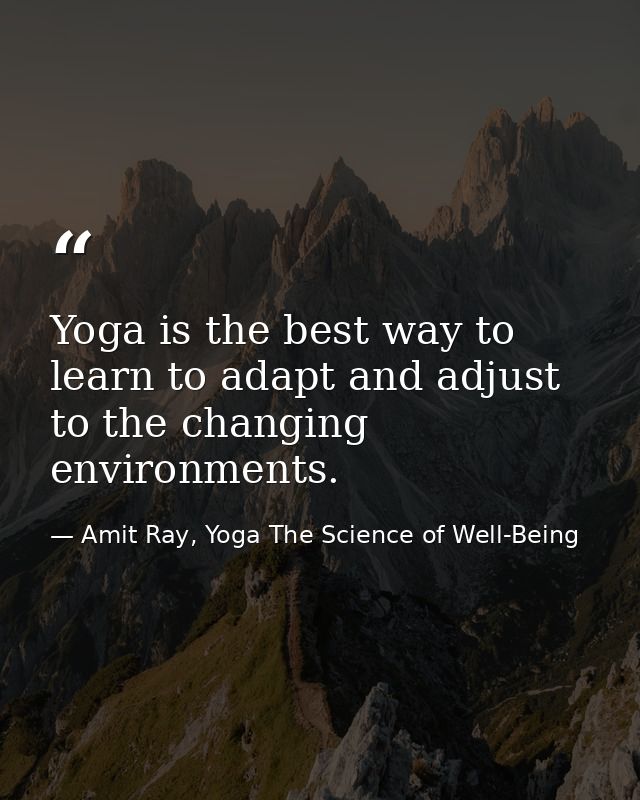 Yoga is the best way to learn to adapt and adjust to the changing environments. — Amit Ray, Yoga The Science of Well-Being