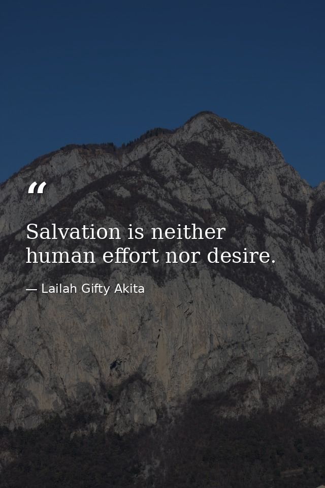 Salvation is neither human effort nor desire. — Lailah Gifty Akita