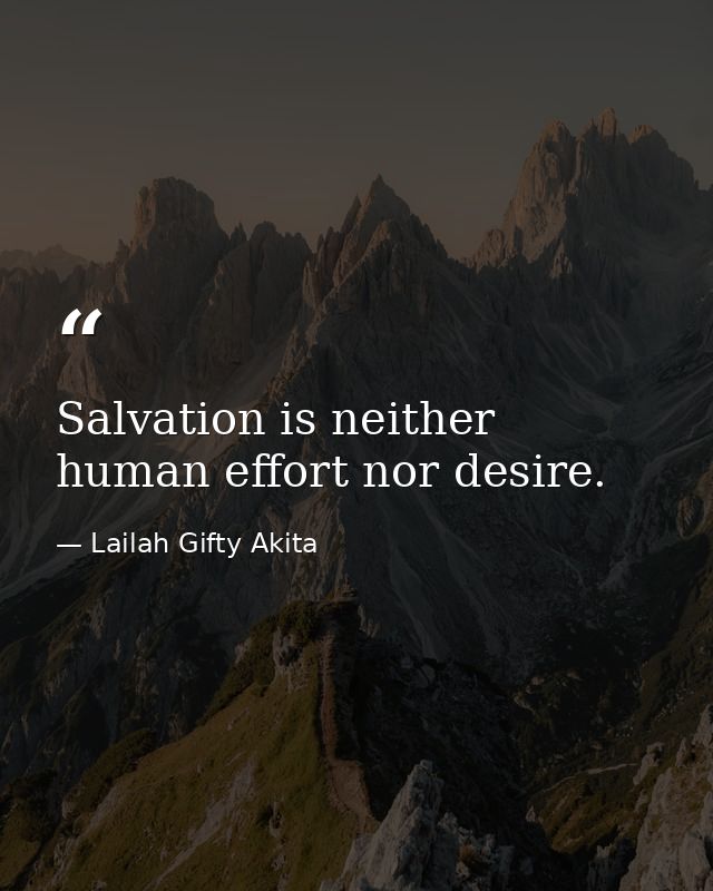 Salvation is neither human effort nor desire. — Lailah Gifty Akita