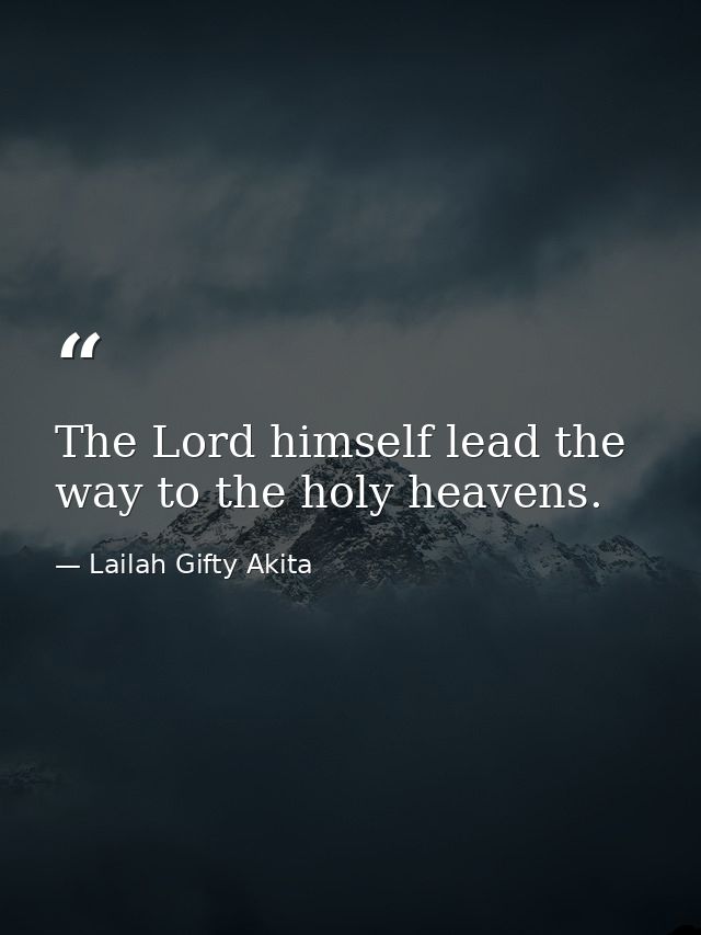 The Lord himself lead the way to the holy heavens. — Lailah Gifty Akita