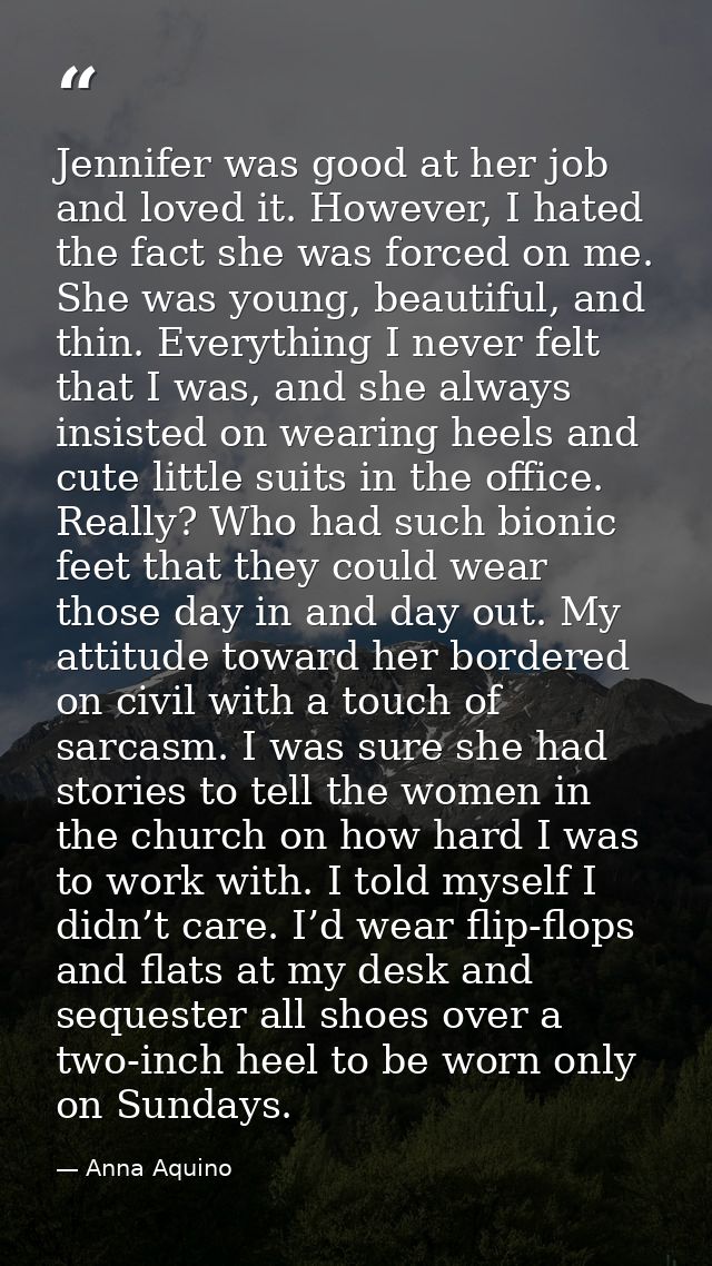 Jennifer was good at her job and loved it. However, I hated the fact she was forced on me. She was young, beautiful, and — Anna Aquino
