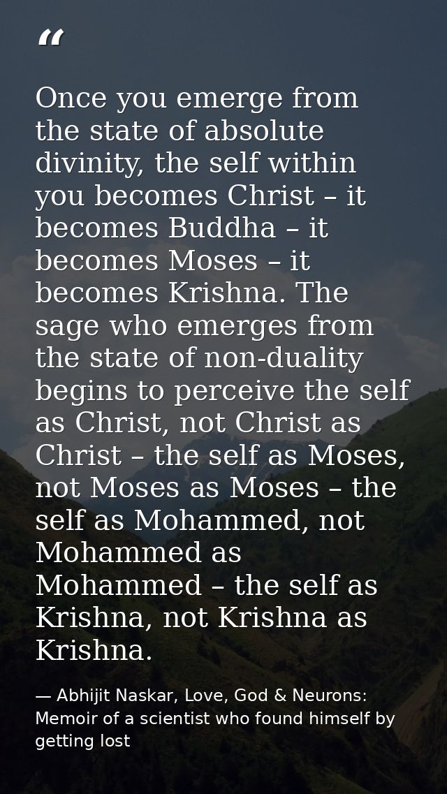 Once you emerge from the state of absolute divinity, the self within you becomes Christ – it becomes Buddha – it becomes — Abhijit Naskar, Love, God & Neurons: Memoir of a scientist who found himself by getting lost