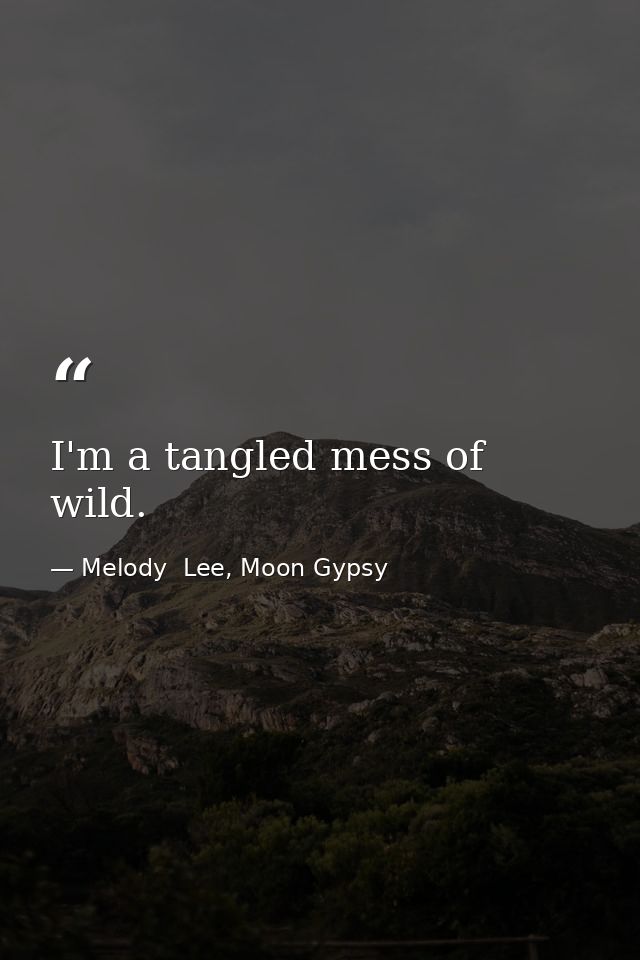 I'm a tangled mess of wild. — Melody  Lee, Moon Gypsy