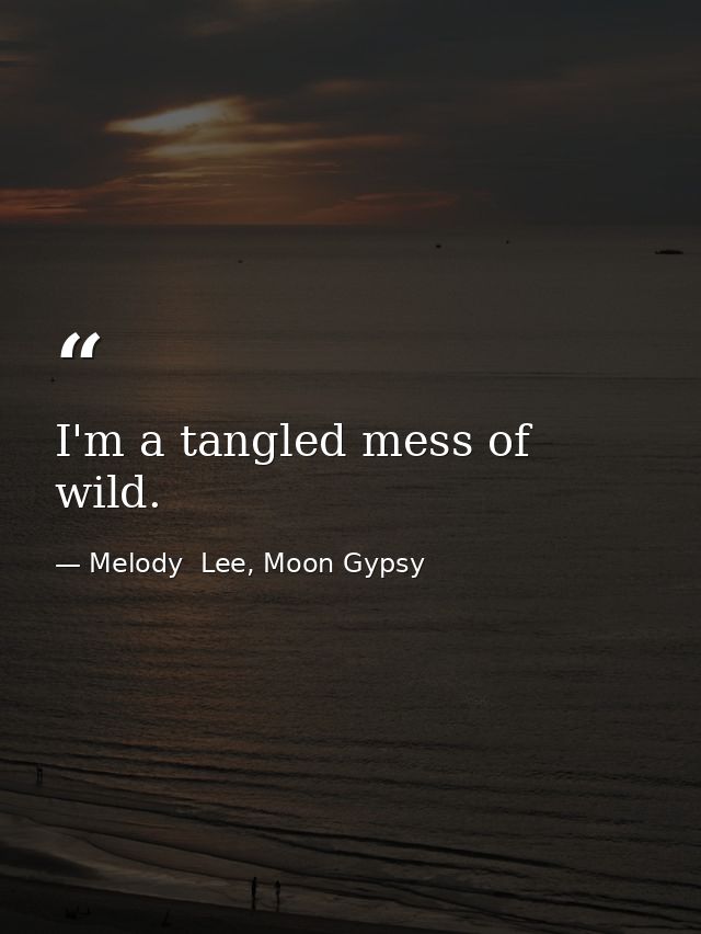 I'm a tangled mess of wild. — Melody  Lee, Moon Gypsy