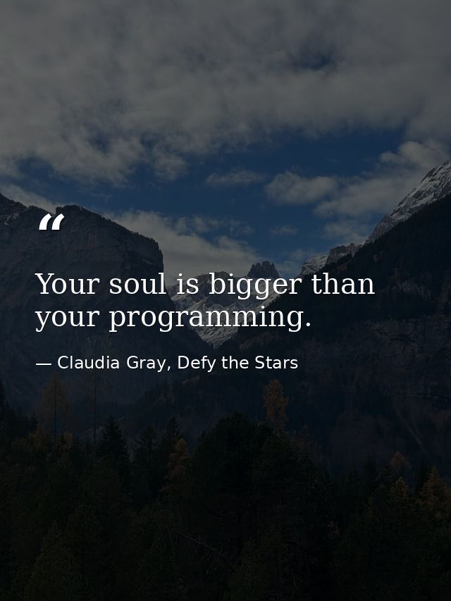 Your soul is bigger than your programming. — Claudia Gray, Defy the Stars