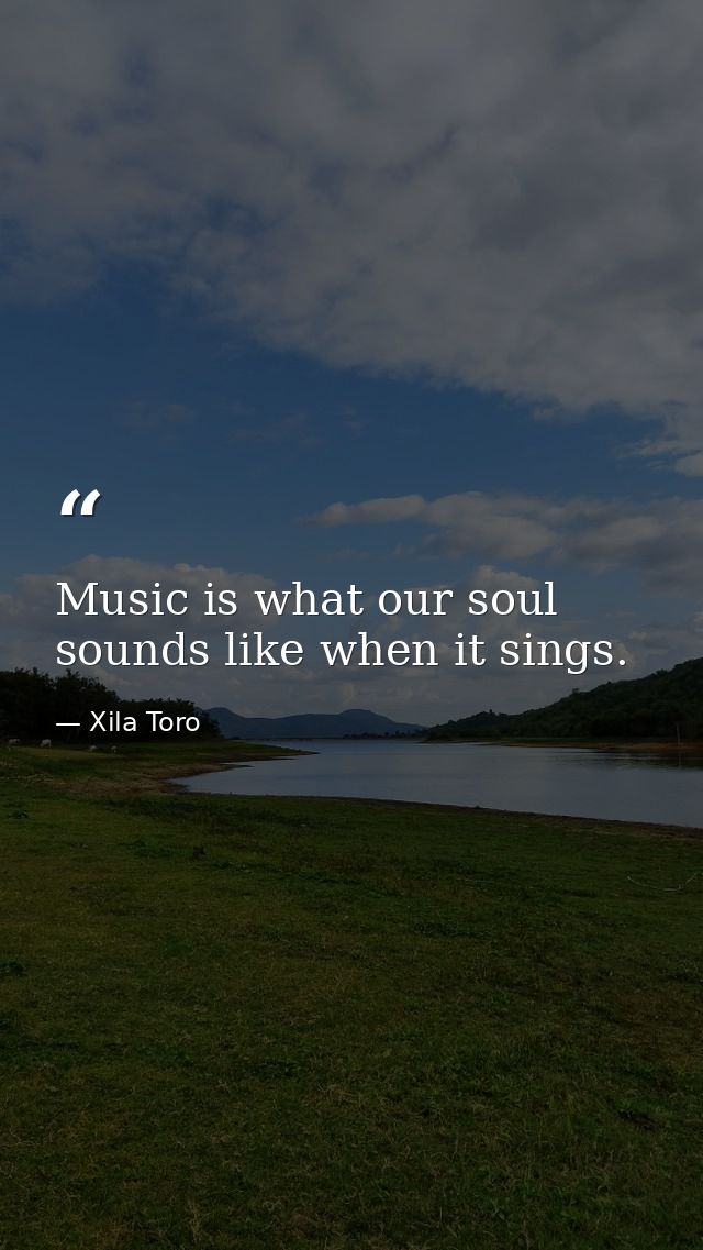 Music is what our soul sounds like when it sings. — Xila Toro
