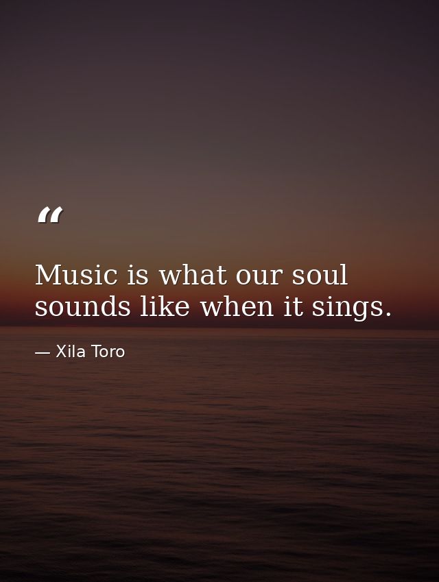 Music is what our soul sounds like when it sings. — Xila Toro
