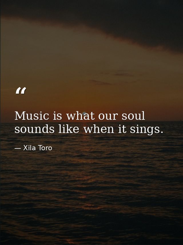 Music is what our soul sounds like when it sings. — Xila Toro