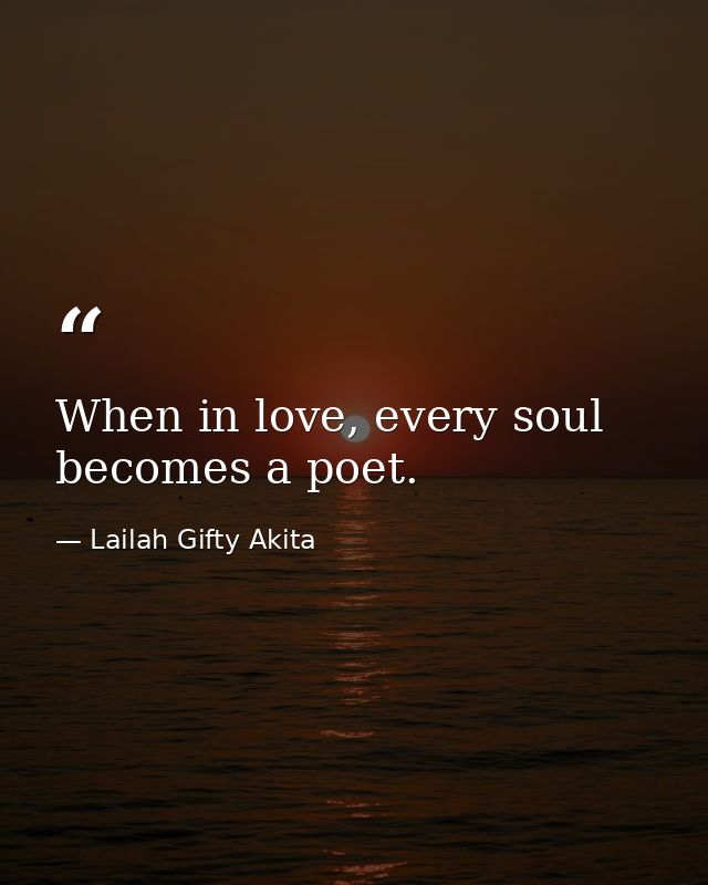 When in love, every soul becomes a poet. — Lailah Gifty Akita