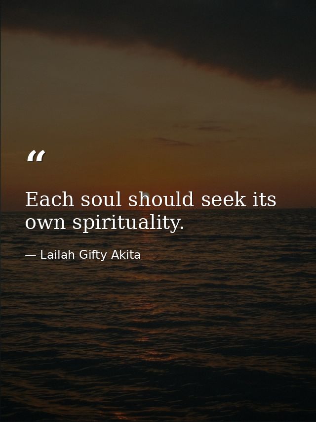 Each soul should seek its own spirituality. — Lailah Gifty Akita