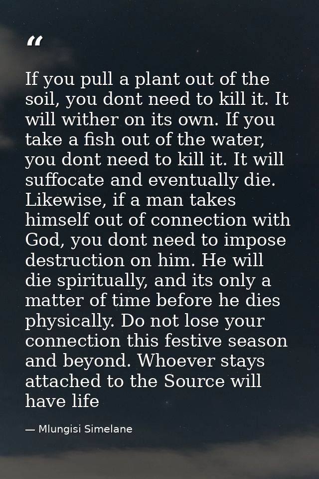 If you pull a plant out of the soil, you dont need to kill it. It will wither on its own. If you take a fish out of the  — Mlungisi Simelane