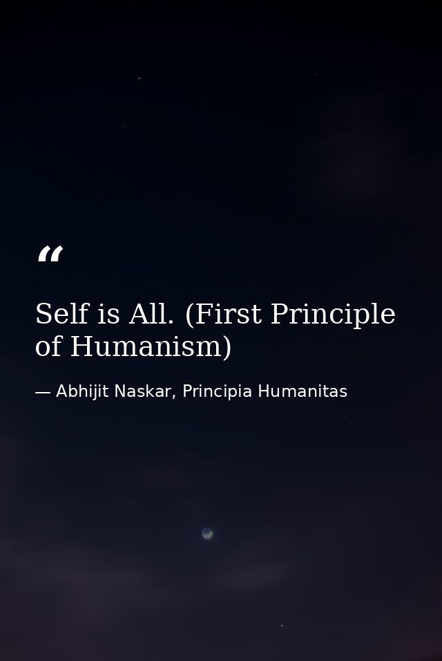 Self is All. (First Principle of Humanism) — Abhijit Naskar, Principia Humanitas