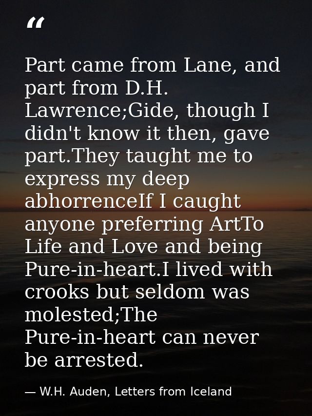 Part came from Lane, and part from D.H. Lawrence;Gide, though I didn't know it then, gave part.They taught me to express — W.H. Auden, Letters from Iceland