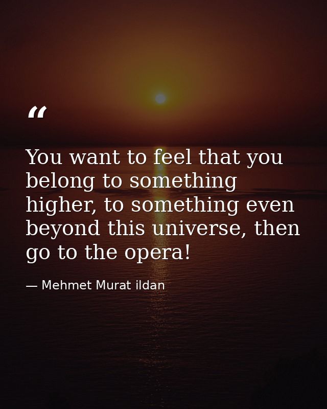 You want to feel that you belong to something higher, to something even beyond this universe, then go to the opera! — Mehmet Murat ildan