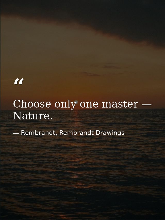 Choose only one master — Nature. — Rembrandt, Rembrandt Drawings