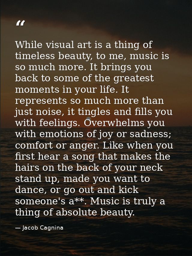 While visual art is a thing of timeless beauty, to me, music is so much more. It brings you back to some of the greatest — Jacob Cagnina