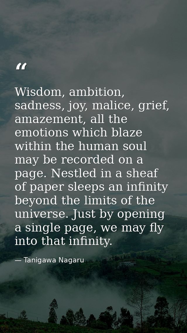 Wisdom, ambition, sadness, joy, malice, grief, amazement, all the emotions which blaze within the human soul may be reco — Tanigawa Nagaru